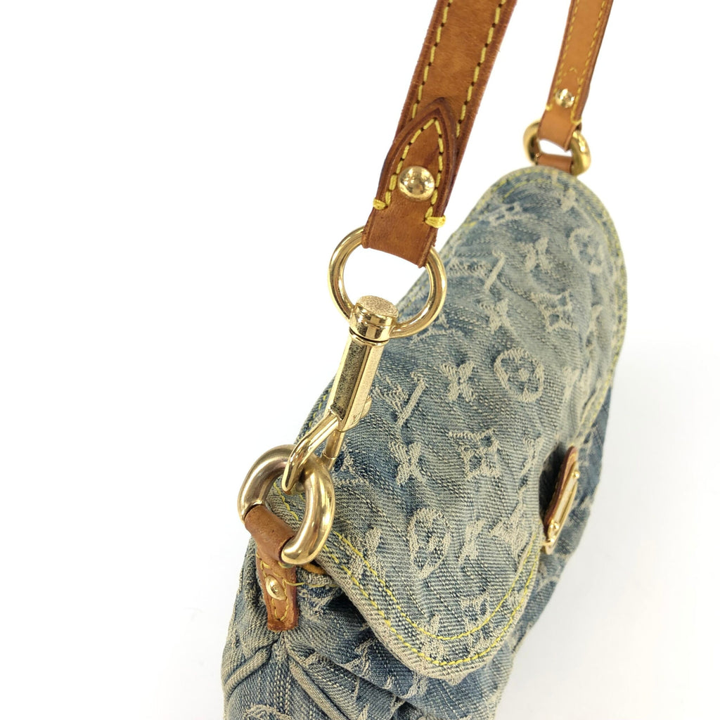 LOUIS VUITTON PLEATY DENIM SHOULDER BAG