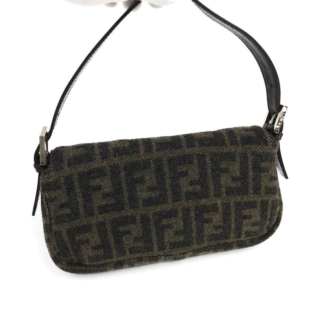 FENDI CASHMERE WOOL BAGUETTE SHOULDER BAG