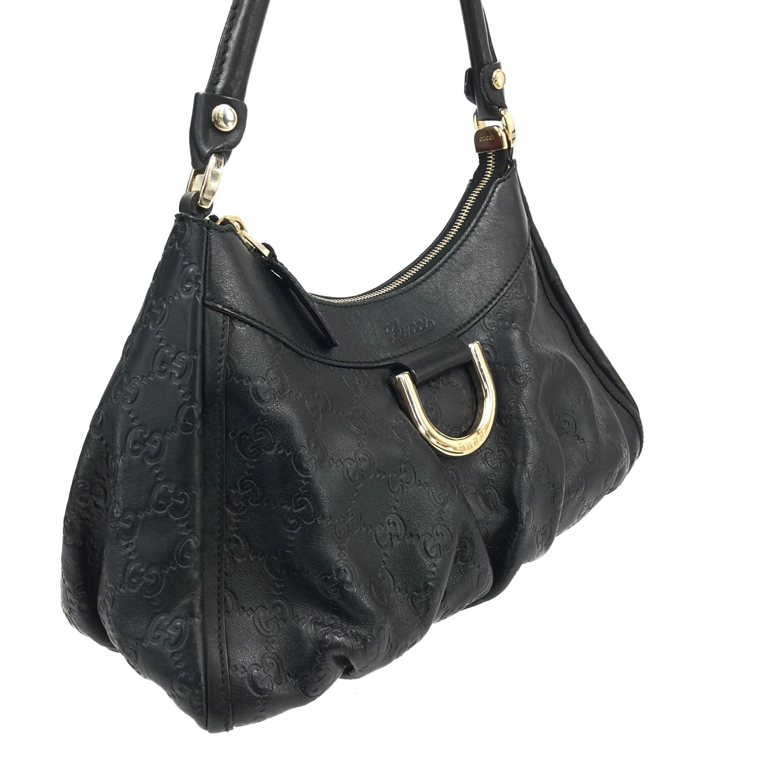 GUCCI MONOGRAM ABBEY LEATHER SHOULDER BAG