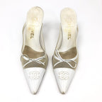 CHANEL LOGO KITTEN HEELS