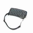 CHRISTIAN DIOR MONOGRAM SHOULDER BAG WITH SILVER DETAILING