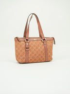 GUCCI MONOGRAM SUEDE BAG