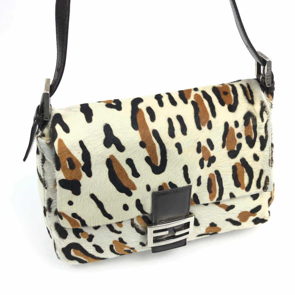 FENDI CALF HAIR MAMA BAGUETTE BAG