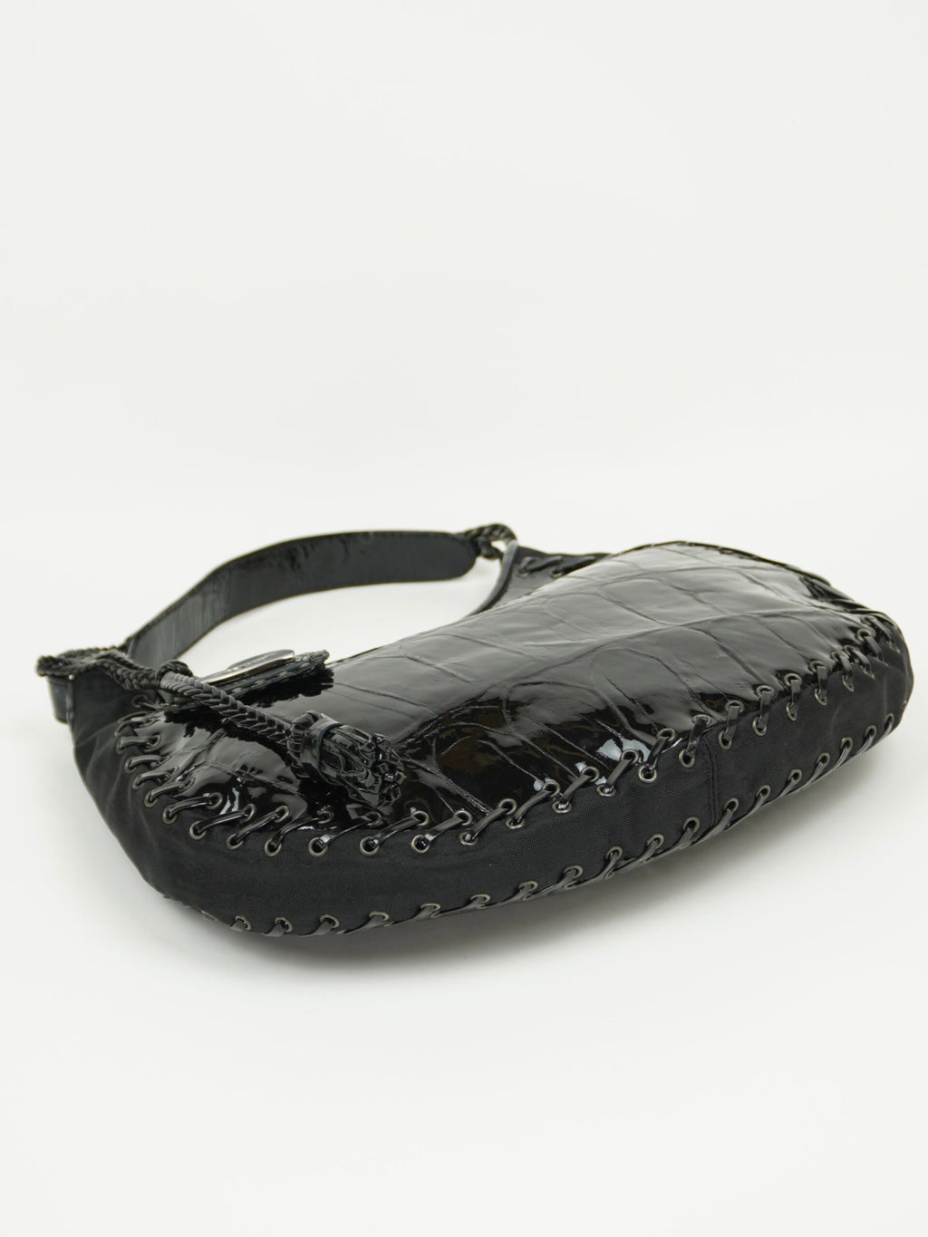 CHRISTIAN DIOR CROCODILE EMBOSSED CORSET HOBO