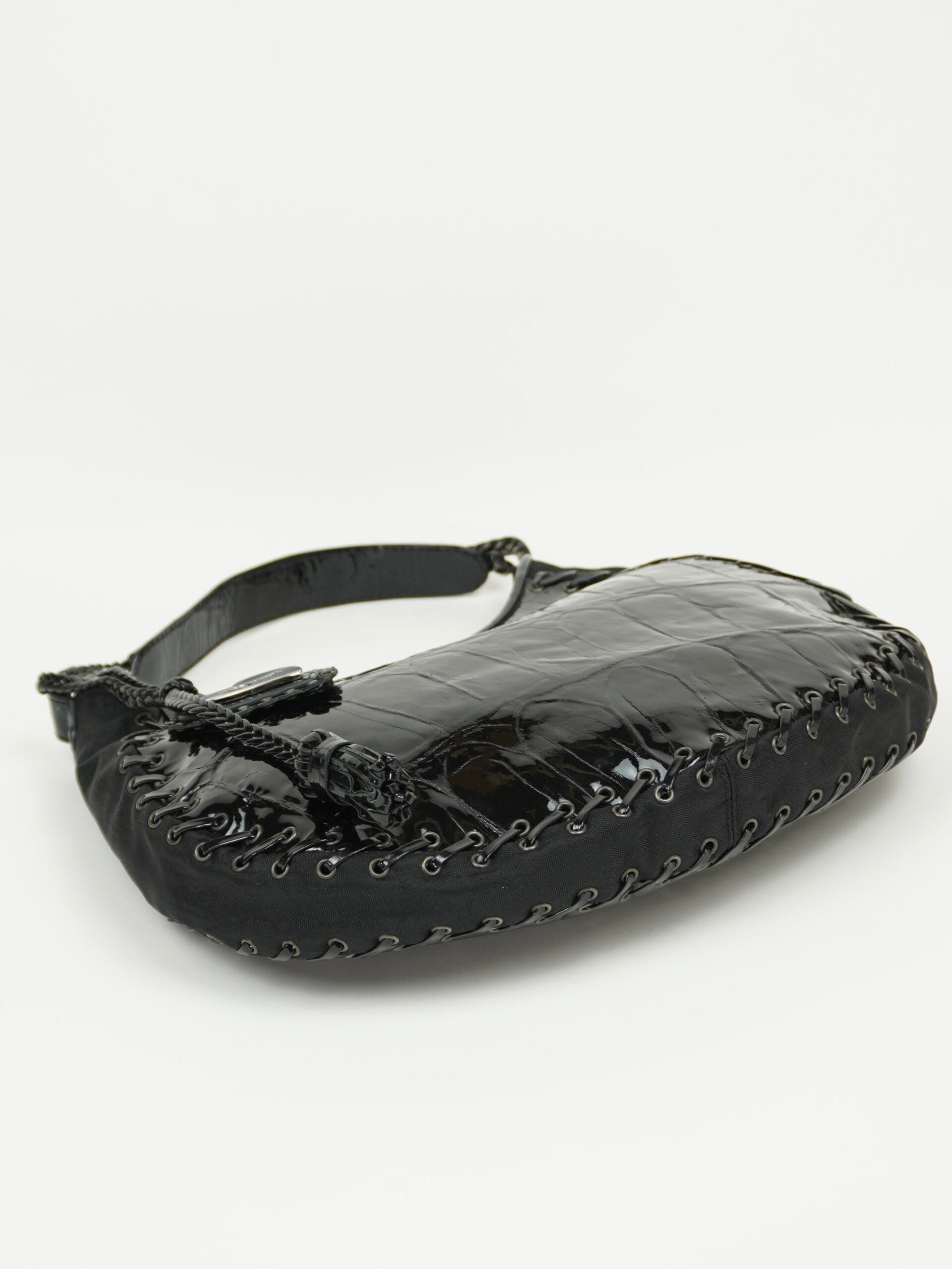CHRISTIAN DIOR CROCODILE EMBOSSED CORSET HOBO