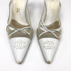 CHANEL LOGO KITTEN HEELS