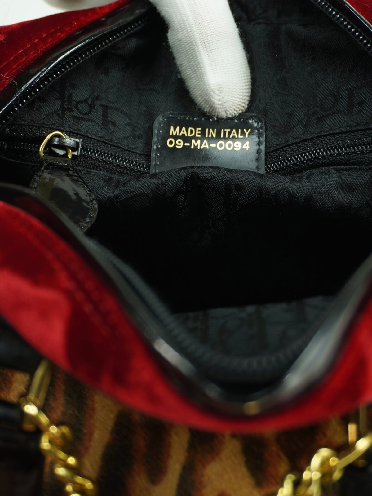 CHRISTIAN DIOR GAMBLER DICE LEOPARD BOWLER BAG