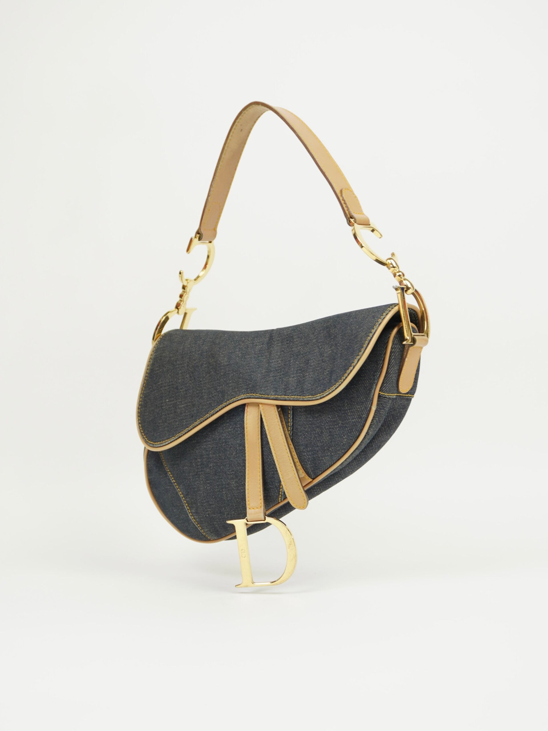 CHRISTIAN DIOR DENIM SADDLE BAG