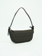 FENDI ZUCCA CRESCENT SHOULDER BAG