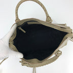 BALENCIAGA CROCODILE EMBOSSED LEATHER CITY BAG