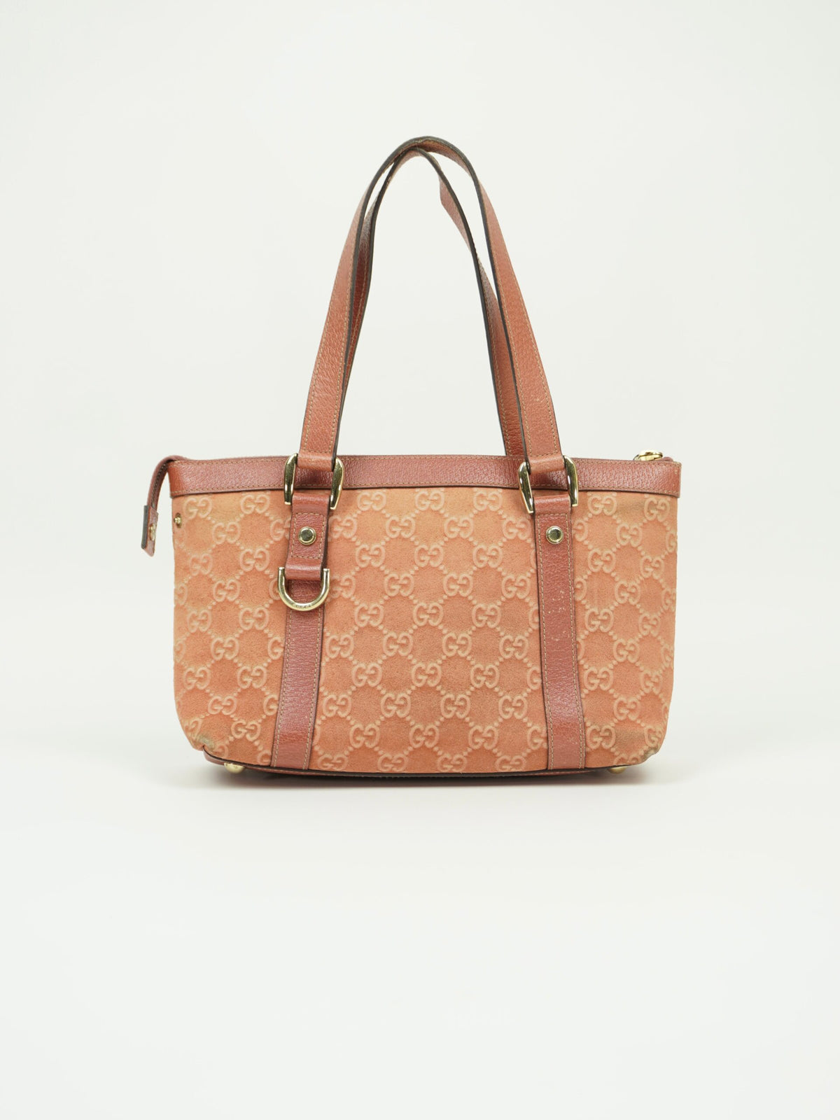 GUCCI MONOGRAM SUEDE BAG