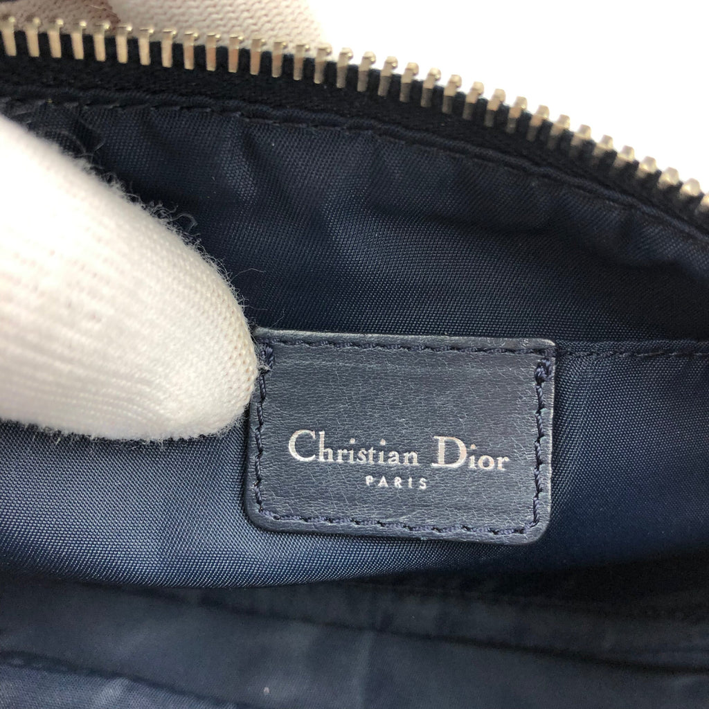 CHRISTIAN DIOR MONOGRAM SHOULDER BAG WITH SILVER DETAILING