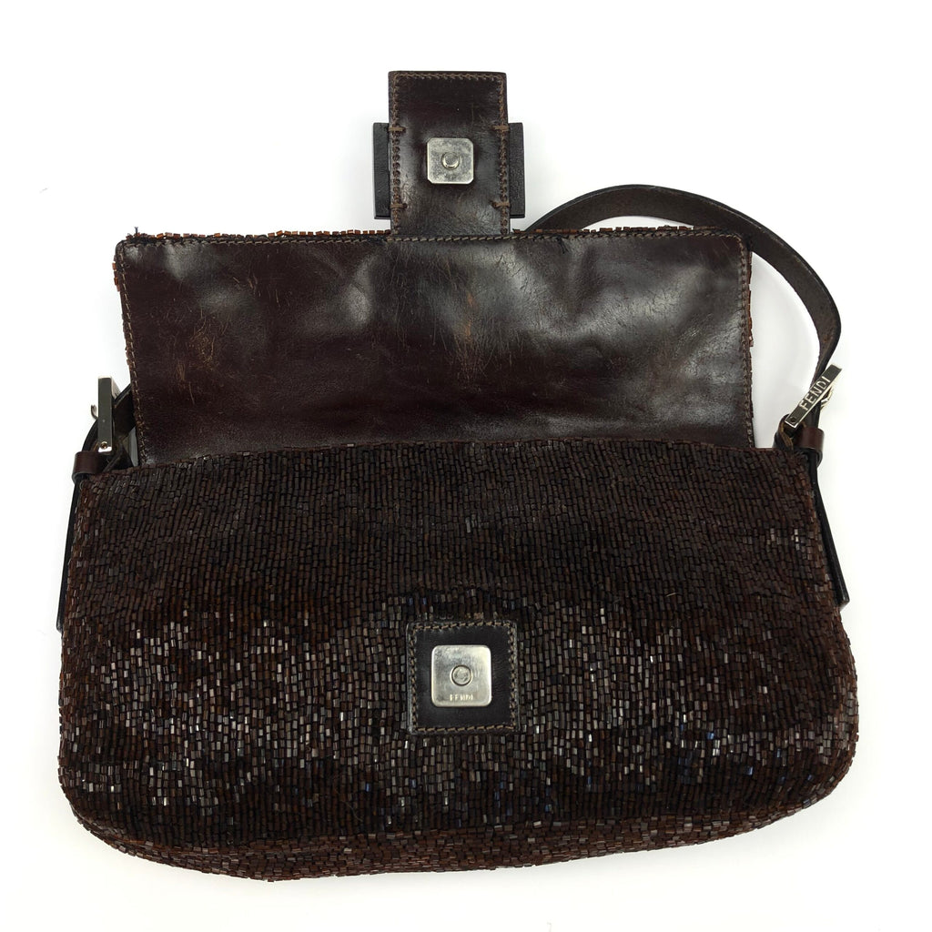 FENDI BEADED BAGUETTE SHOULDER BAG