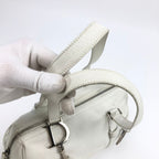 CHRISTIAN DIOR LEATHER BAG WITH SILVER HARDWARE