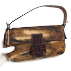 FENDI CALF HAIR BAGUETTE BAG