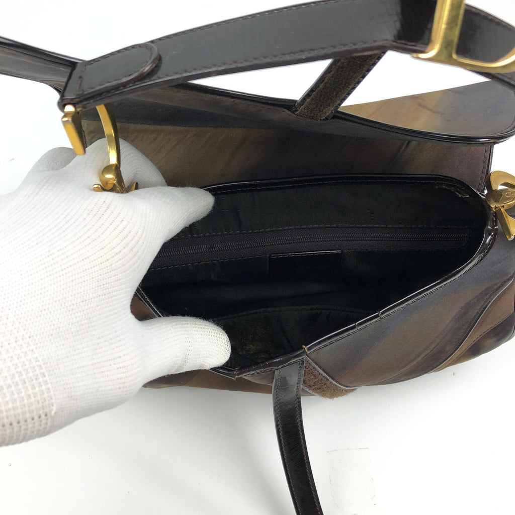CHRISTIAN DIOR 2001 WATERCOLOUR DOUBLE SADDLE BAG