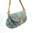 LOUIS VUITTON DENIM PLEATY SHOULDER BAG