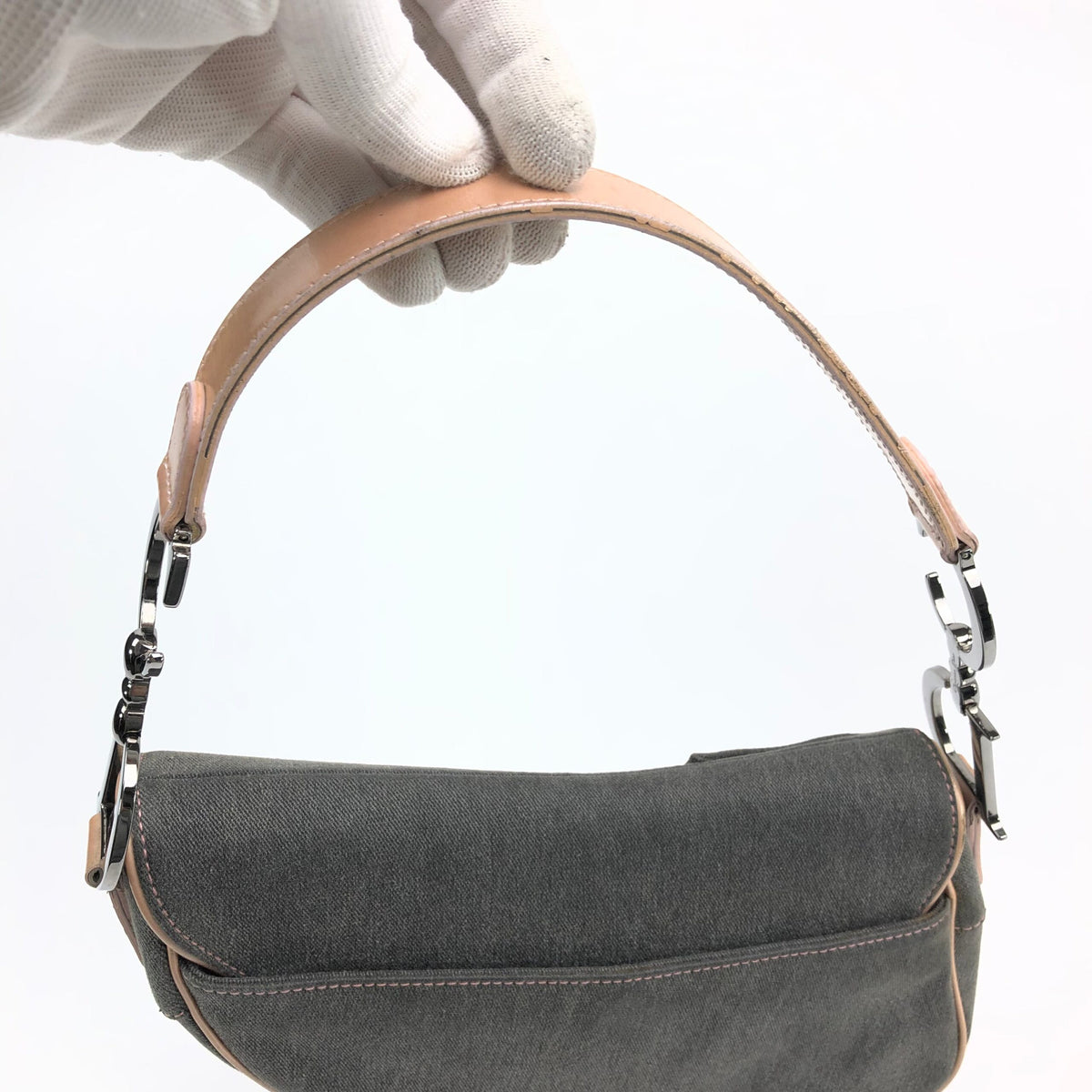 CHRISTIAN DIOR DENIM SADDLE BAG