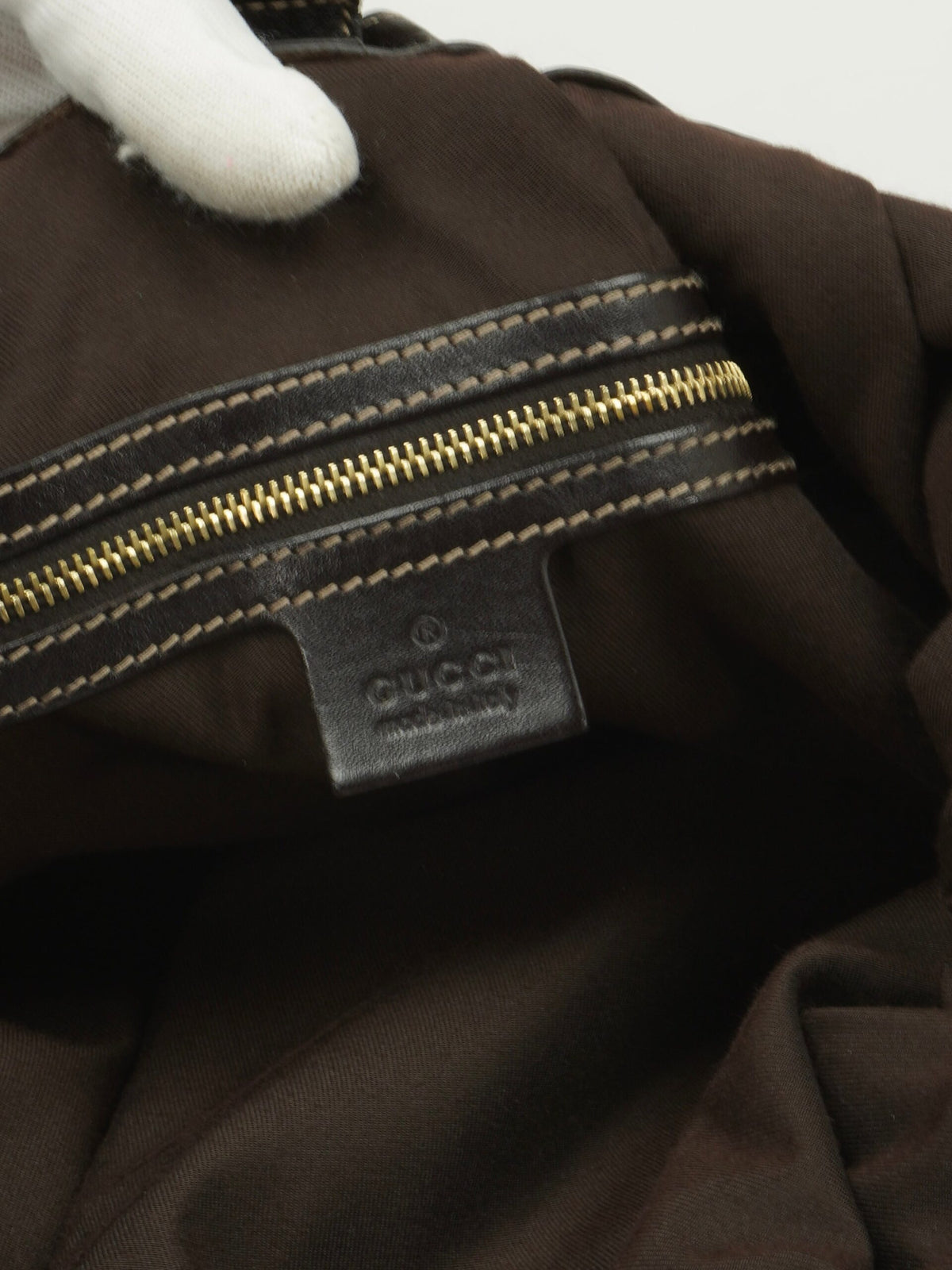 GUCCI MONOGRAM STUDDED PELHAM BAG
