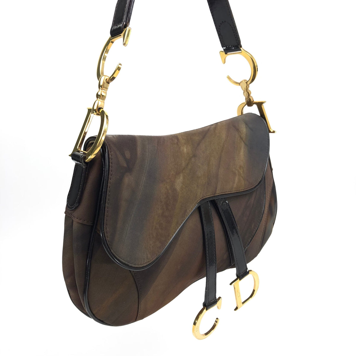 CHRISTIAN DIOR 2001 WATERCOLOUR DOUBLE SADDLE BAG
