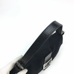 FENDI JERSEY BAGUETTE SHOULDER BAG IN BLACK