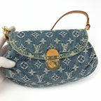 LOUIS VUITTON PLEATY DENIM SHOULDER BAG
