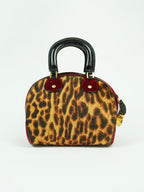 CHRISTIAN DIOR GAMBLER DICE LEOPARD BOWLER BAG