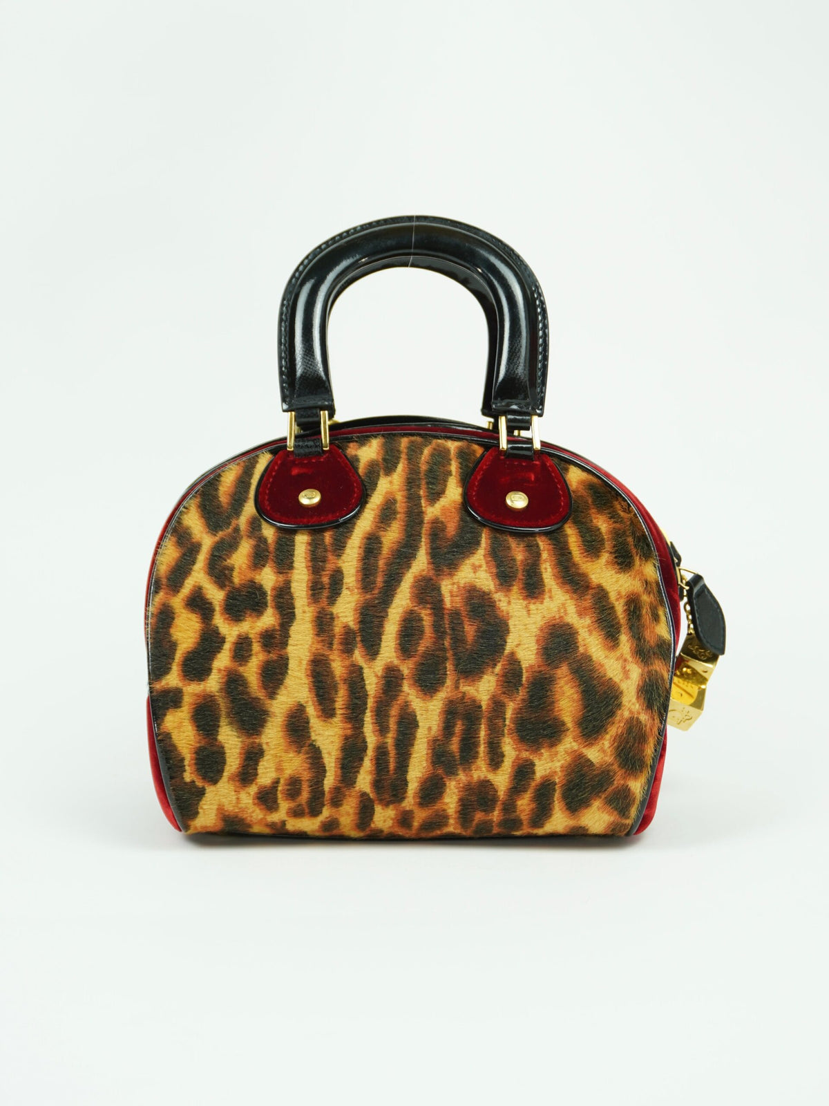 CHRISTIAN DIOR GAMBLER DICE LEOPARD BOWLER BAG