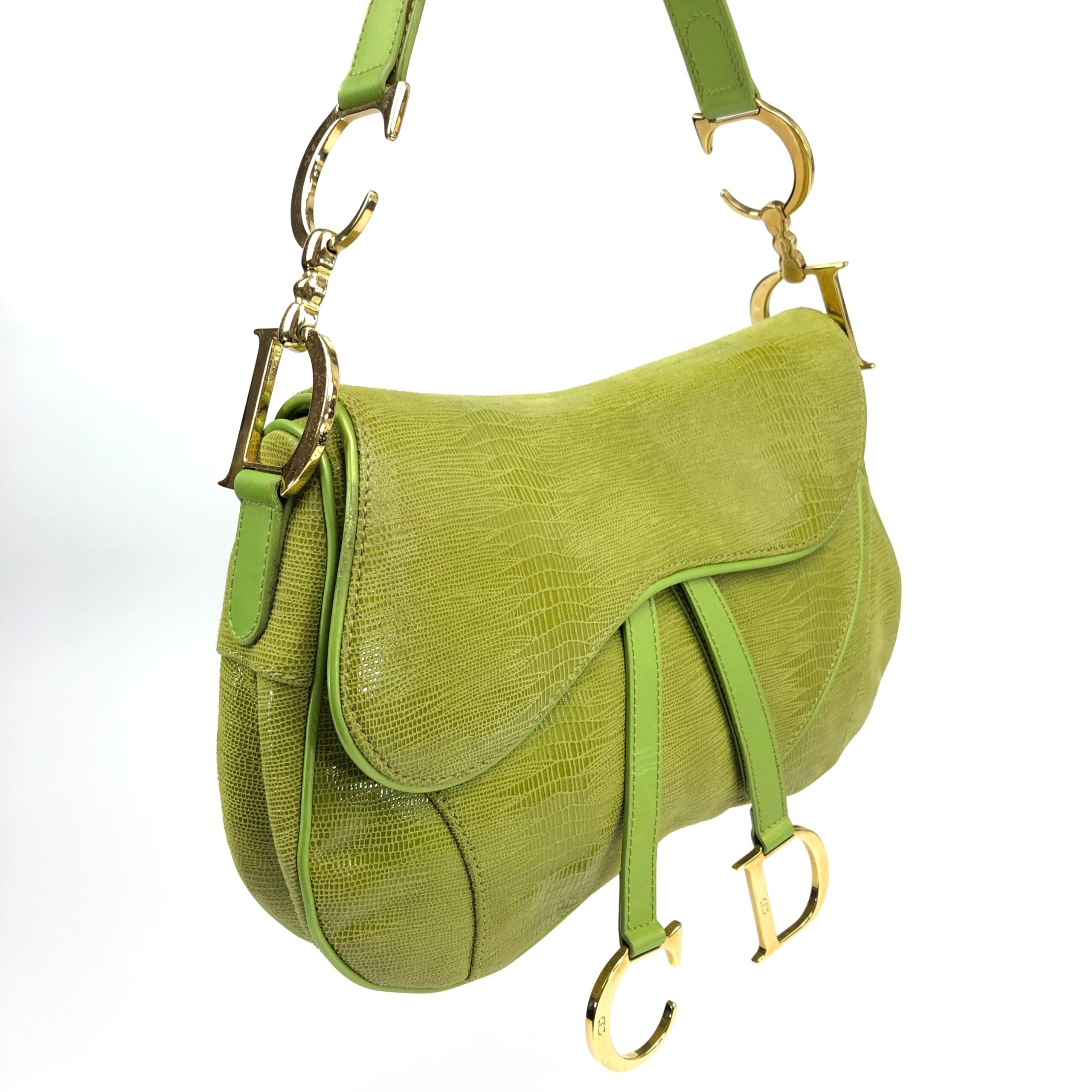 CHRISTIAN DIOR EXOTIC LIZARD DOUBLE SADDLE BAG
