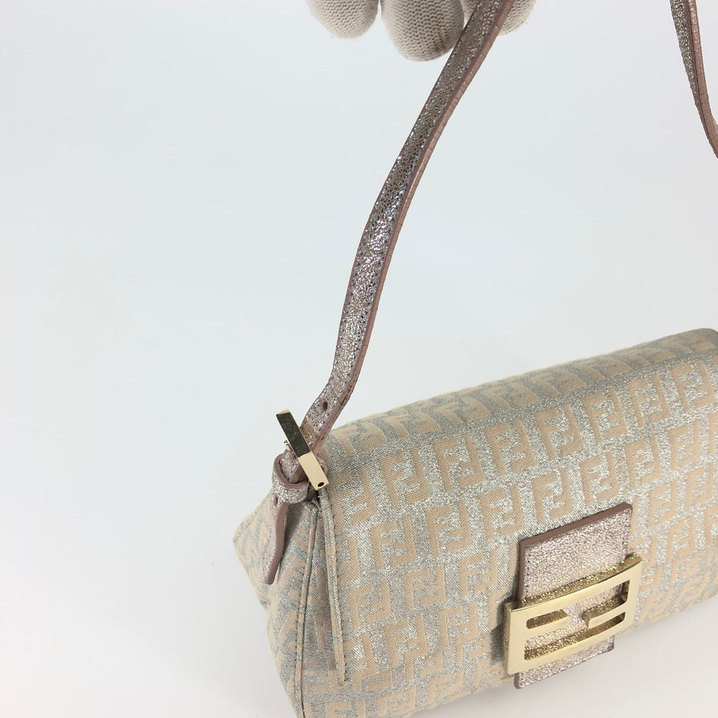 FENDI ZUCCA SHIMMER BAGUETTE BAG