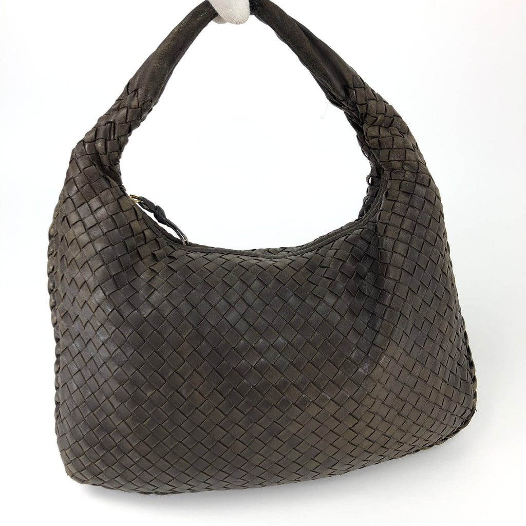 BOTTEGA VENETA BROWN INTRECCIATO SHOULDER BAG