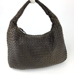 BOTTEGA VENETA BROWN INTRECCIATO SHOULDER BAG