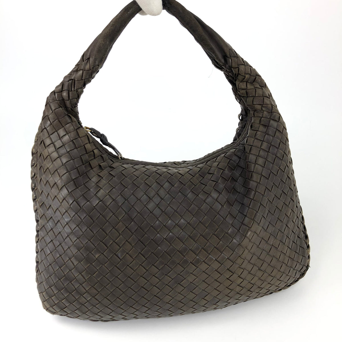 BOTTEGA VENETA BROWN INTRECCIATO SHOULDER BAG