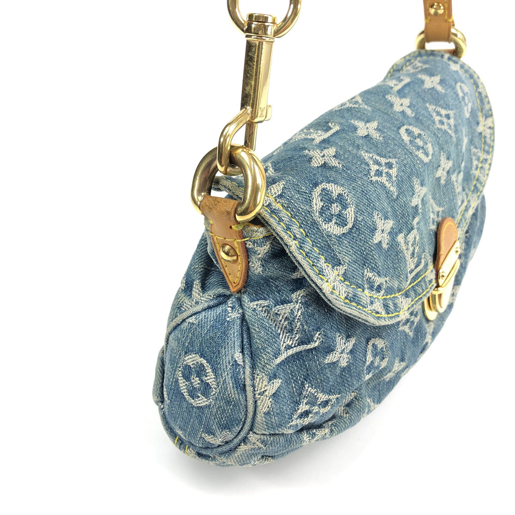 LOUIS VUITTON DENIM PLEATY SHOULDER BAG