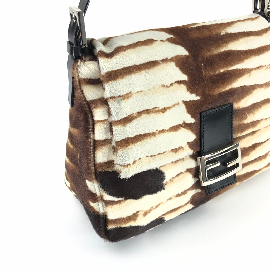 FENDI CALF HAIR MAMA BAGUETTE BAG