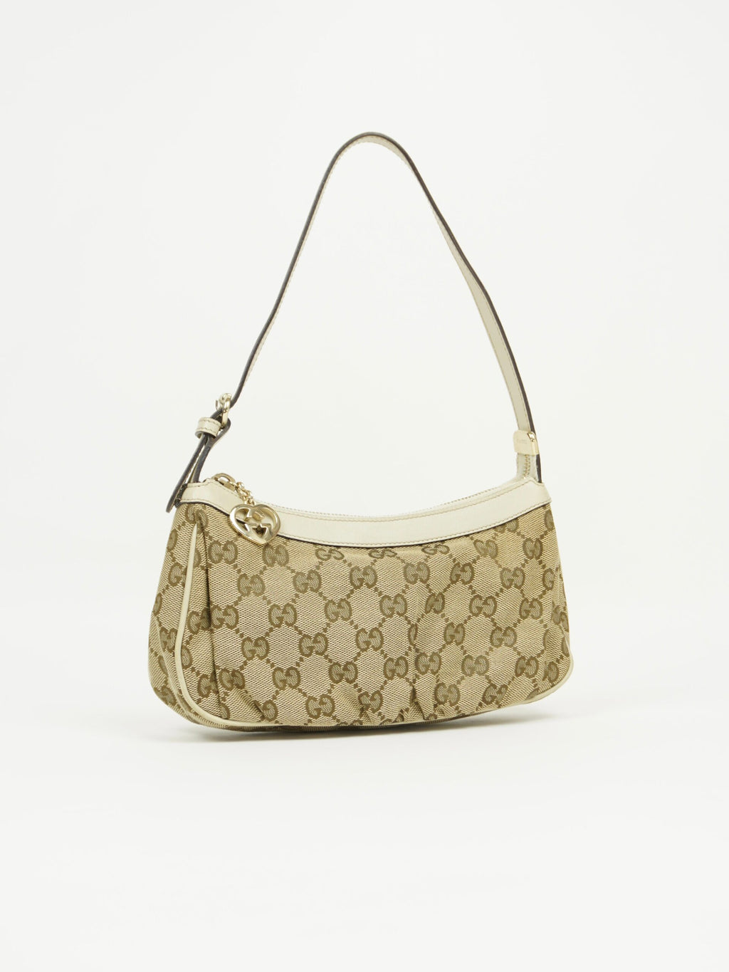 GUCCI MONOGRAM BAG WITH HEART CHARM