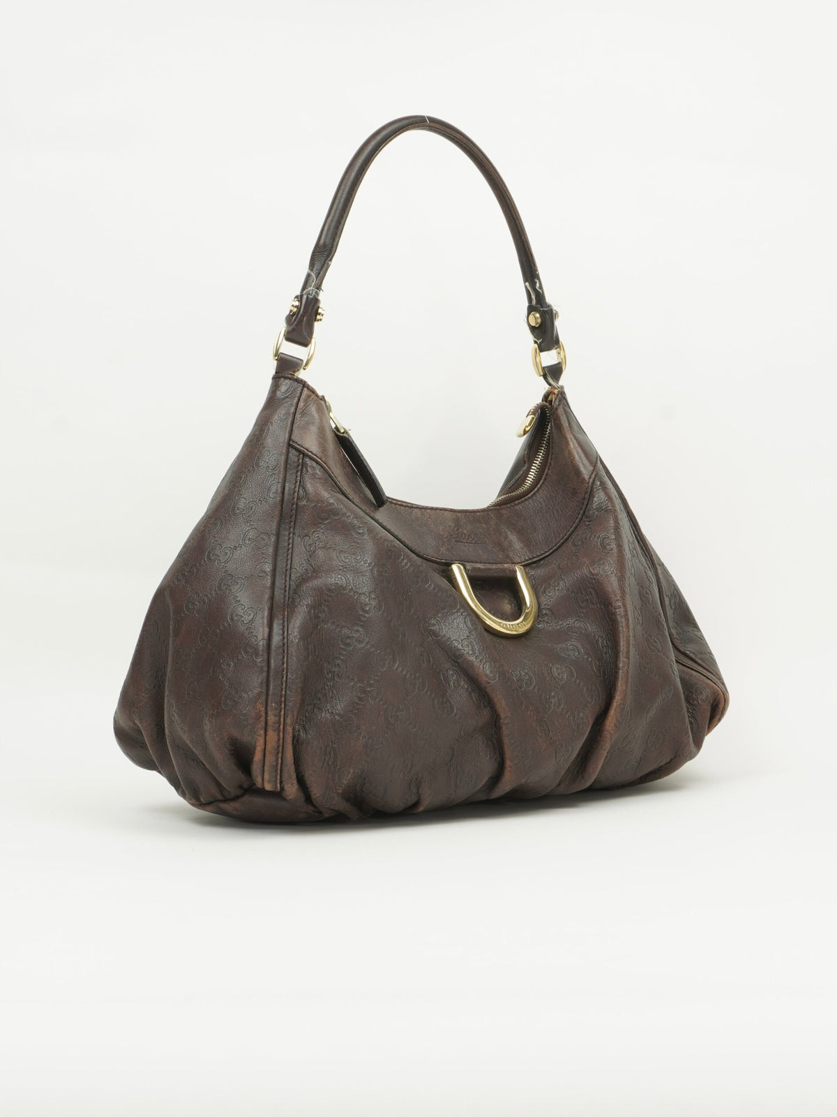 GUCCI MONOGRAM LEATHER ABBEY BAG