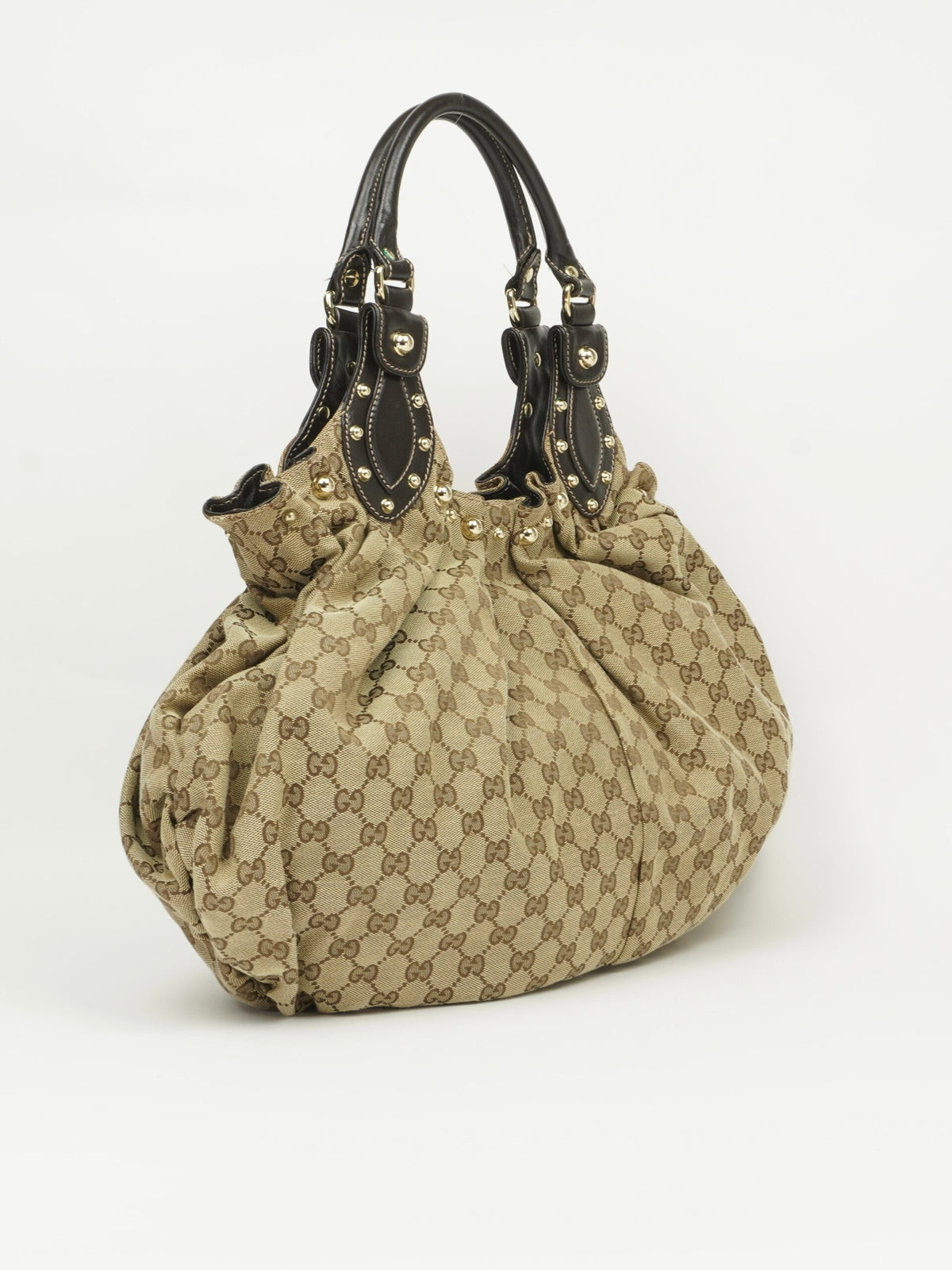 GUCCI MONOGRAM STUDDED PELHAM BAG