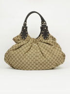 GUCCI MONOGRAM STUDDED PELHAM BAG