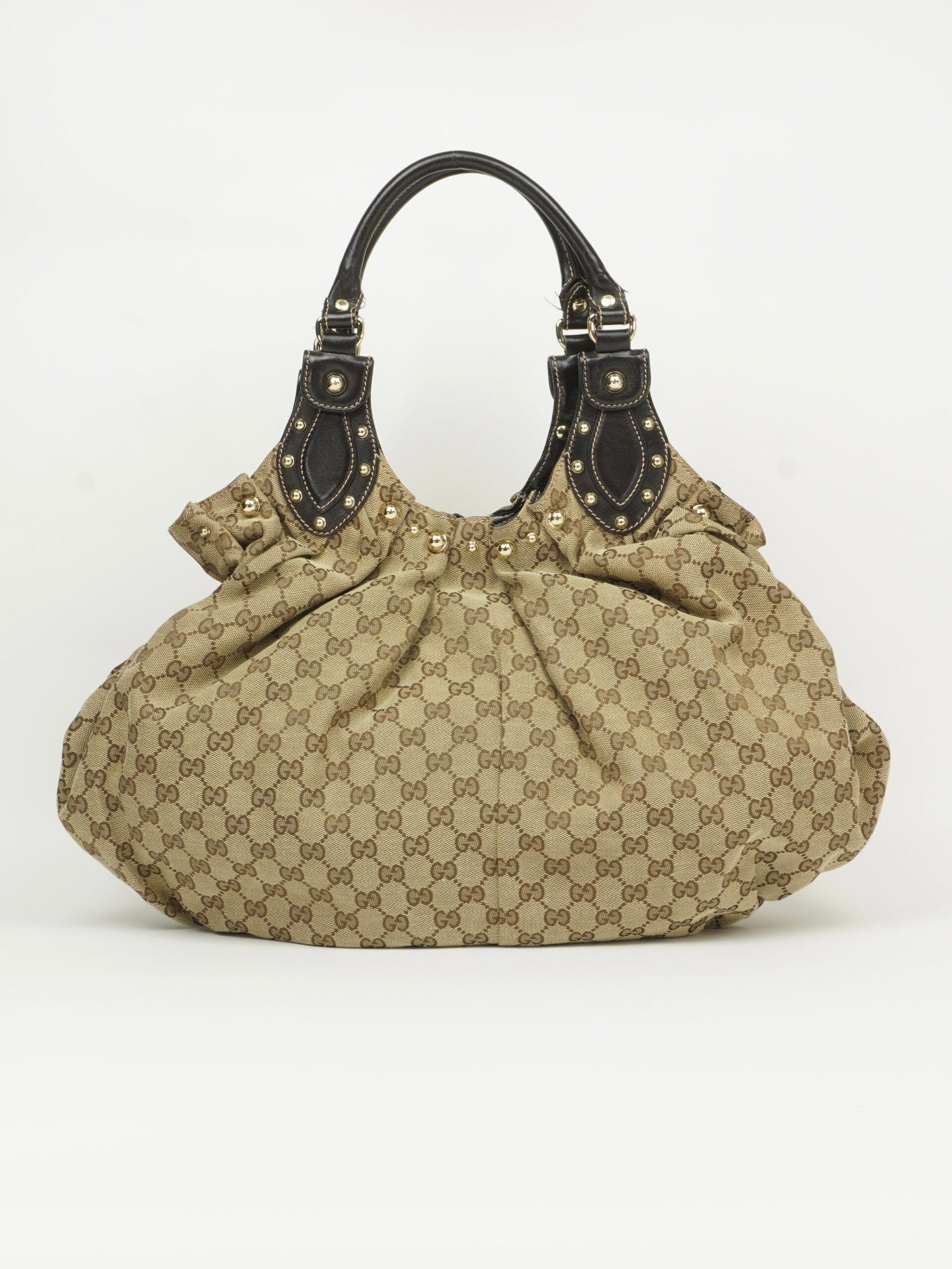 GUCCI MONOGRAM STUDDED PELHAM BAG