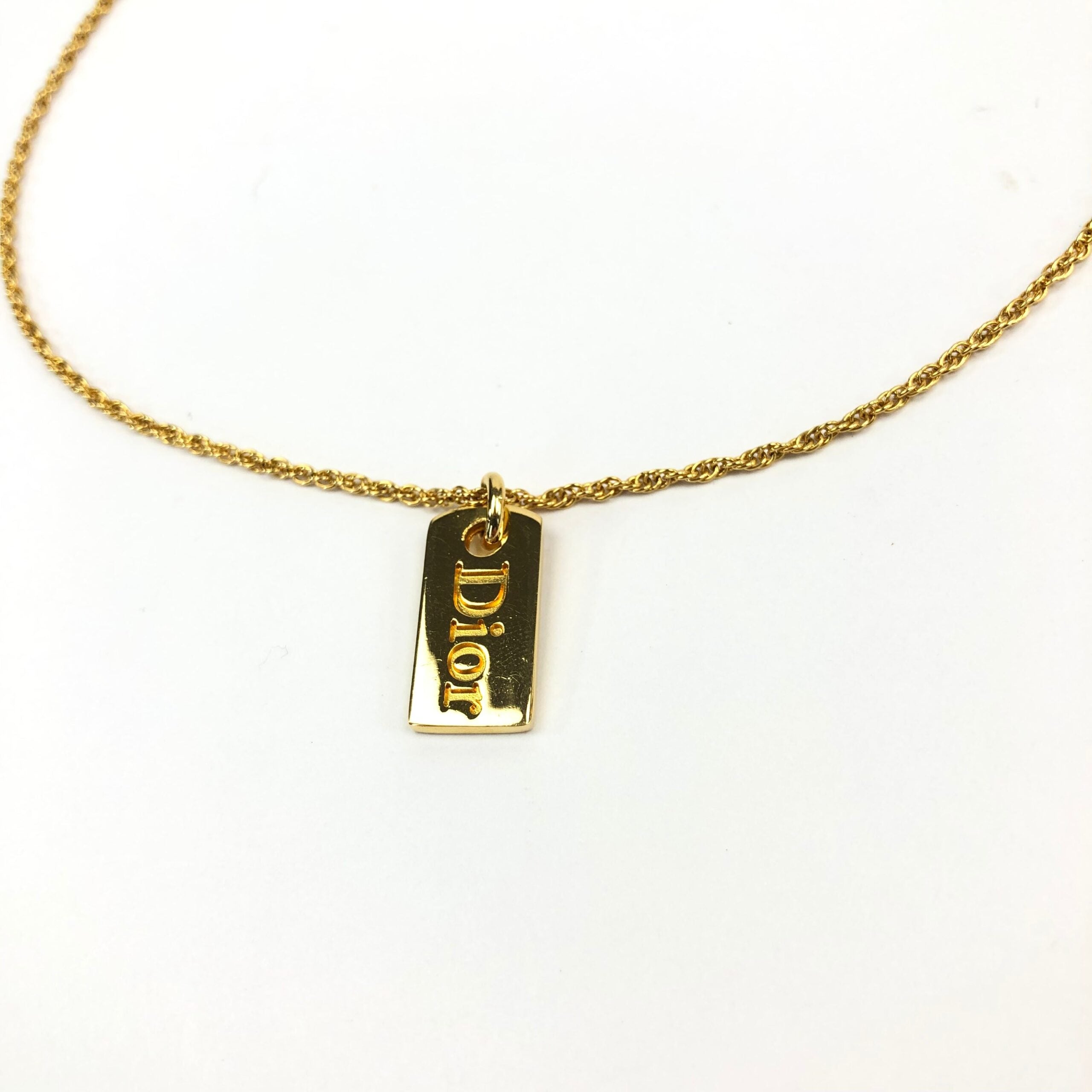 CHRISTIAN DIOR TAG NECKLACE