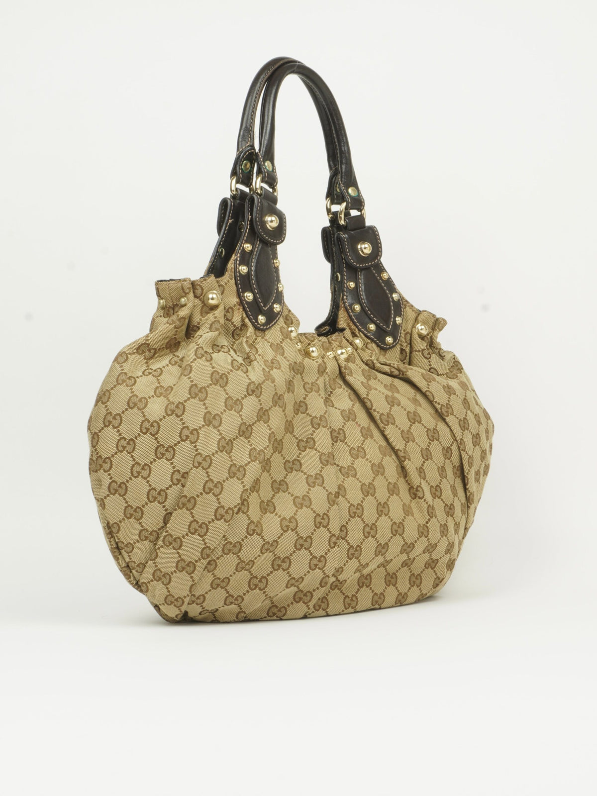 GUCCI MONOGRAM STUDDED PELHAM BAG