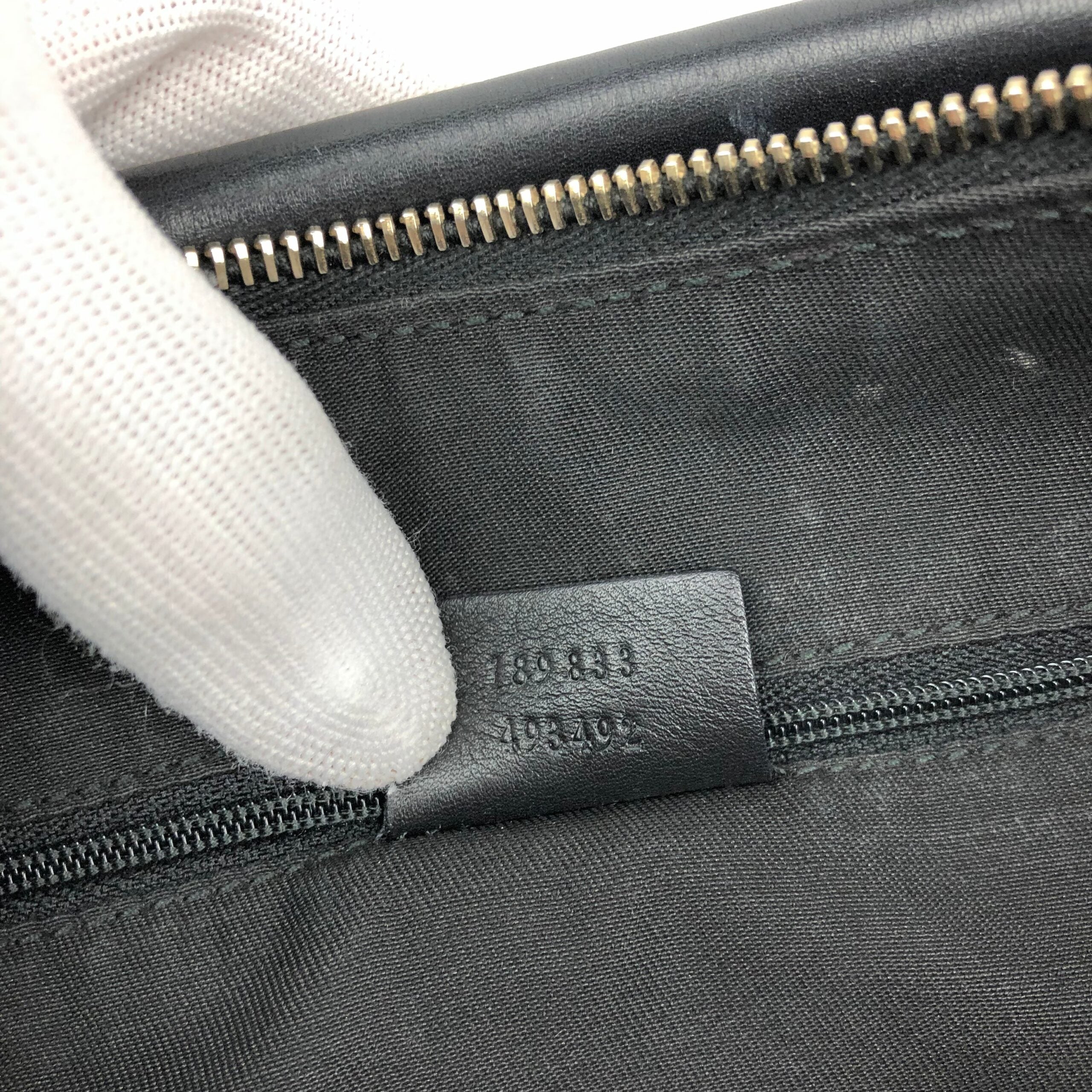 GUCCI MONOGRAM LEATHER ABBEY BAG