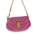 LOUIS VUITTON DENIM PLEATY SHOULDER BAG