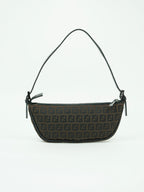 FENDI ZUCCA CRESCENT SHOULDER BAG