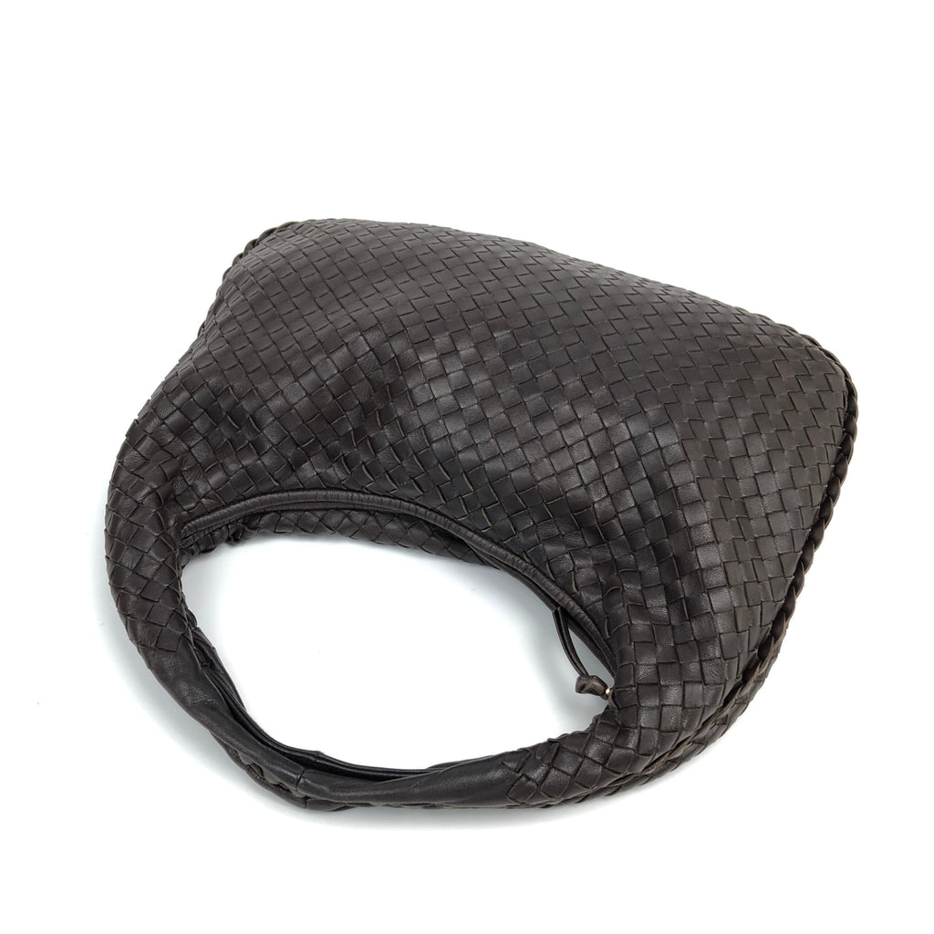 BOTTEGA VENETA BROWN INTRECCIATO SHOULDER BAG