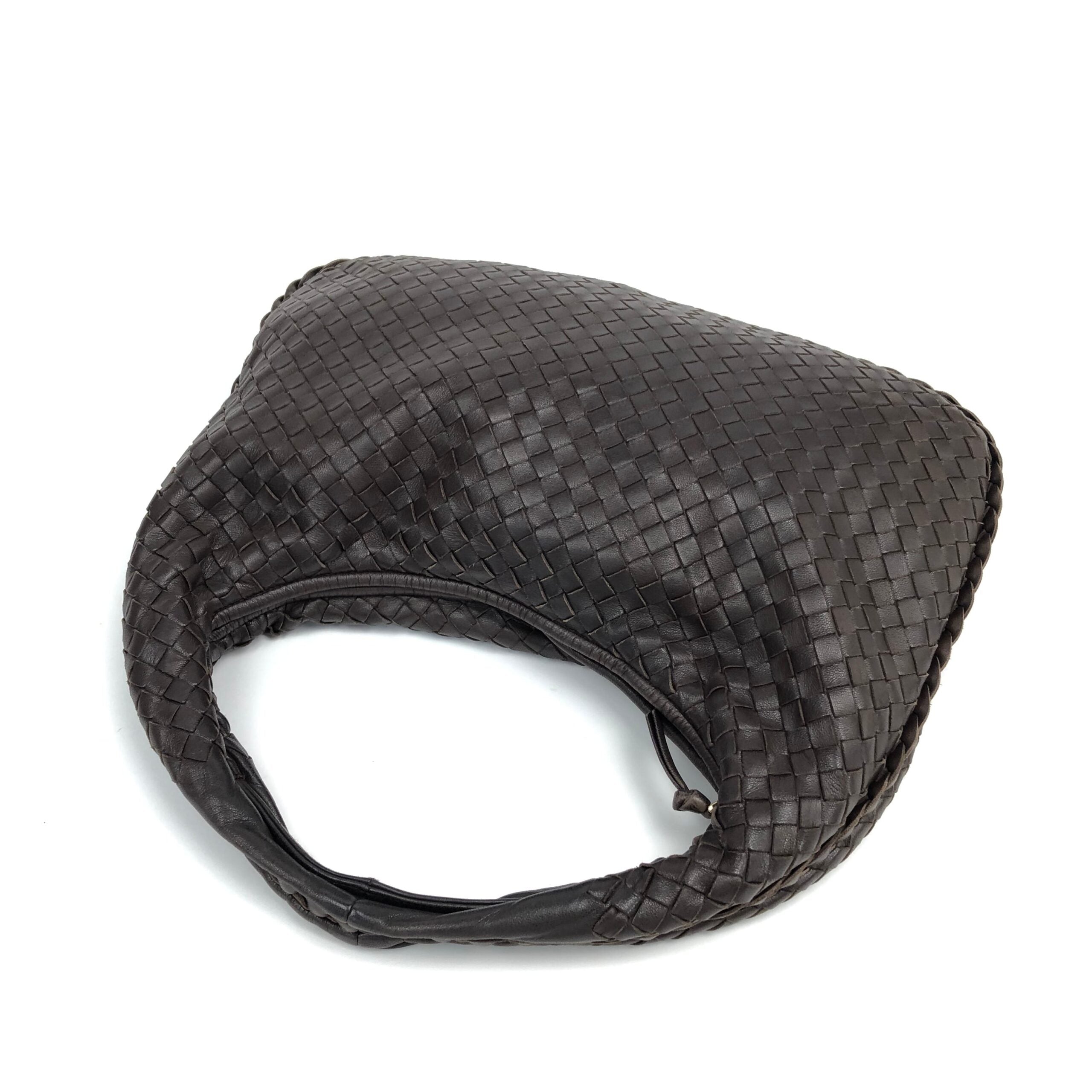 BOTTEGA VENETA BROWN INTRECCIATO SHOULDER BAG