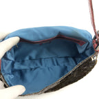 FENDI BEADED BAGUETTE BAG WITH EXOTIC LIZARD LEATHER DETAILING