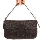 FENDI BEADED BAGUETTE SHOULDER BAG