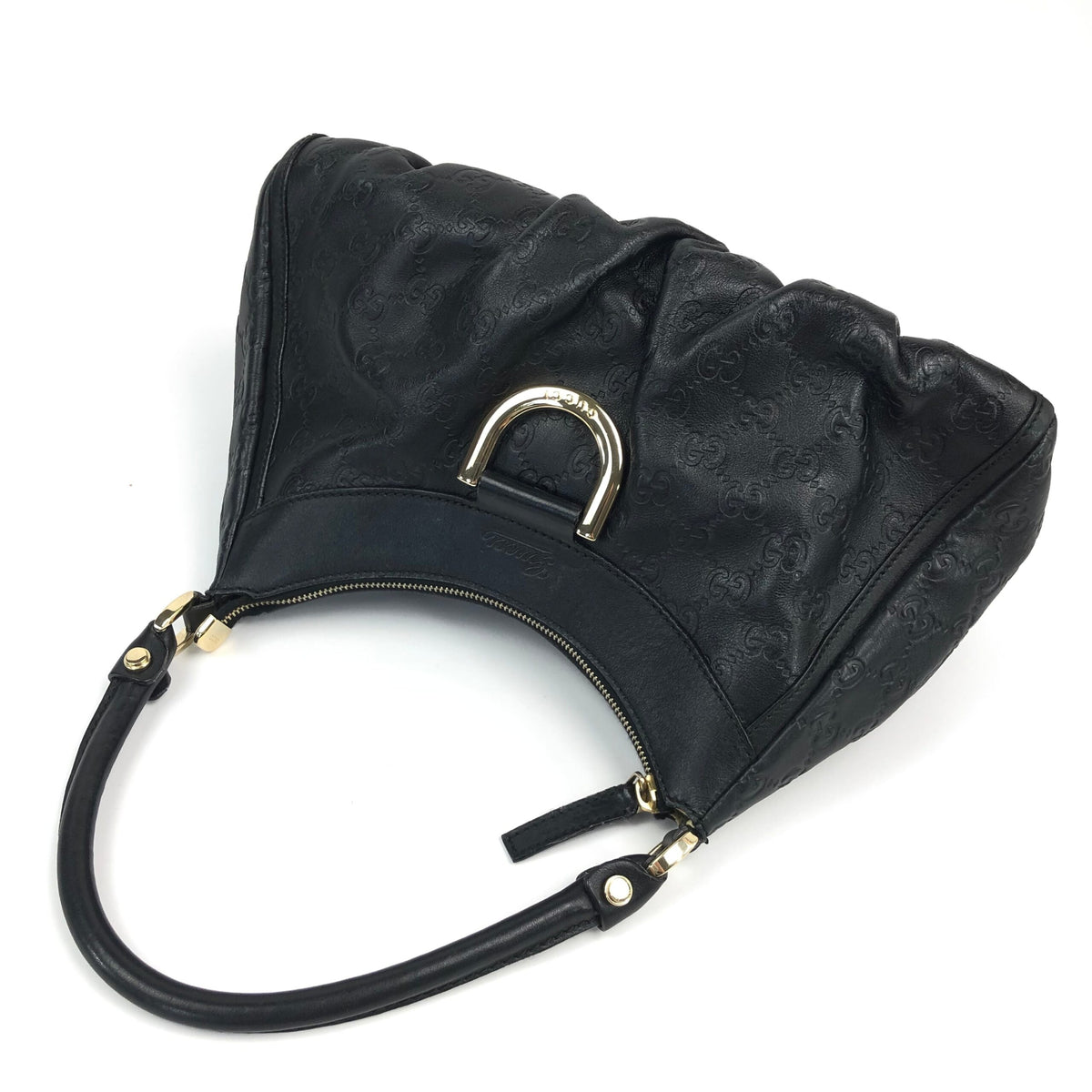 GUCCI MONOGRAM ABBEY LEATHER SHOULDER BAG
